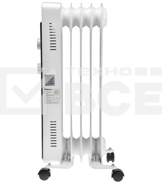 Масляный обогреватель Centek CT-6221-5 (5 секций) белый, 400/600/1000 Вт, 12,5 м2, 3 режима, термостат