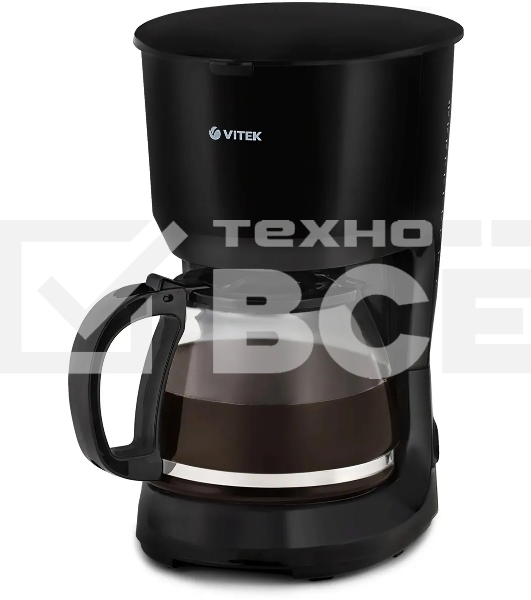 Кофеварка капельная Vitek VT-1528 BK черный, исп. кофе - молотый, 1.25 л, 750 Вт