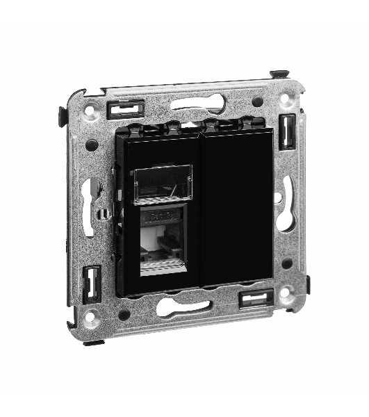 Розетка компьютерная DKC Avanti 4402463 RJ-45 одинарная, категория 5e 'Черный квадрат'