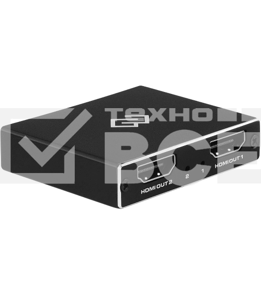 Сплиттер аудио-видео Digma DHSP-v2x2 HDMI (f)/2хHDMI (f) черный