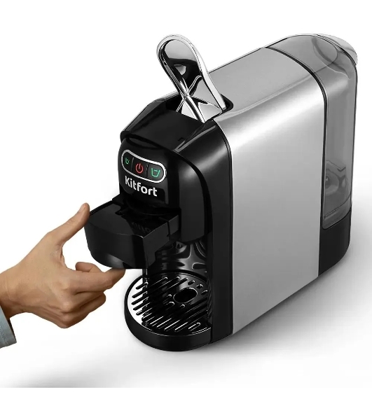 Кофемашина Kitfort КТ-7508 1400Вт серебристый/черный