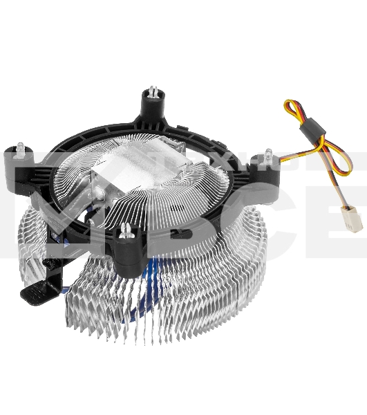 Кулер для процессора Crown CM-90 v2 серебристый/синий, 90 мм, алюминий, 2000 об/мин, 20 дБ, 3 pin, 95 Вт, 57 мм