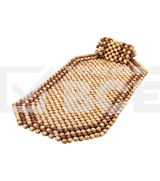 Накидка на сиденье NOVA BRIGHT массажная с подголовником (деревянная, покрытая светлым лаком) (127х38см) 36578