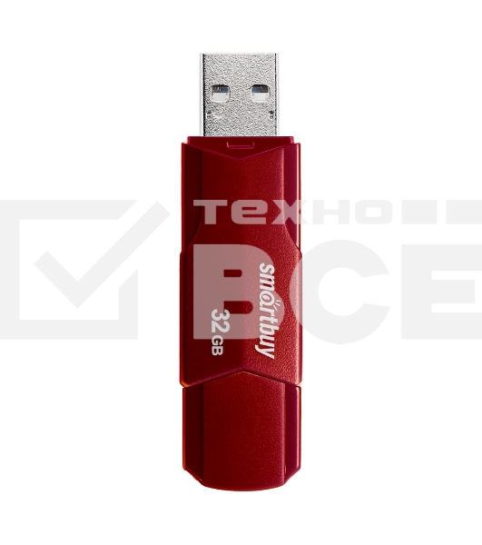 Флешка USB SmartBuy CLUE Burgundy (SB32GbCLU-BG), 32Gb, USB 3.1, R/W 40/25, красный