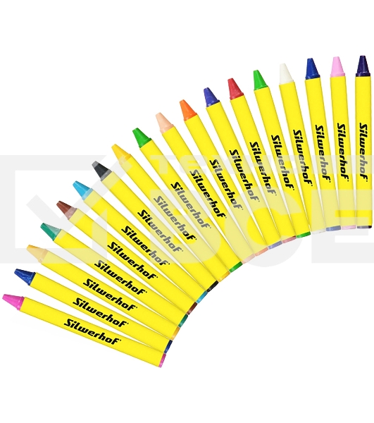 Восковые мелки Silwerhof Color, круглые, 18 цветов, длина 80мм, диаметр 8мм, картонная коробка с европодвесом