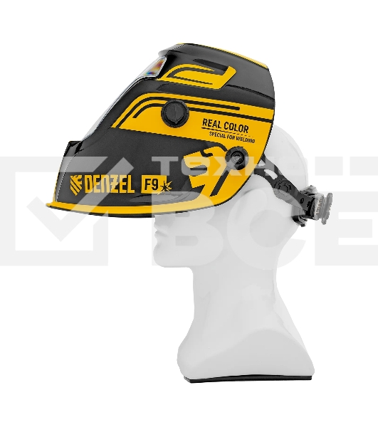 Щиток защитный лицевой (маска сварщика) Denzel F9, см. окно 100x60, Real Color, DIN 4-8/9-13