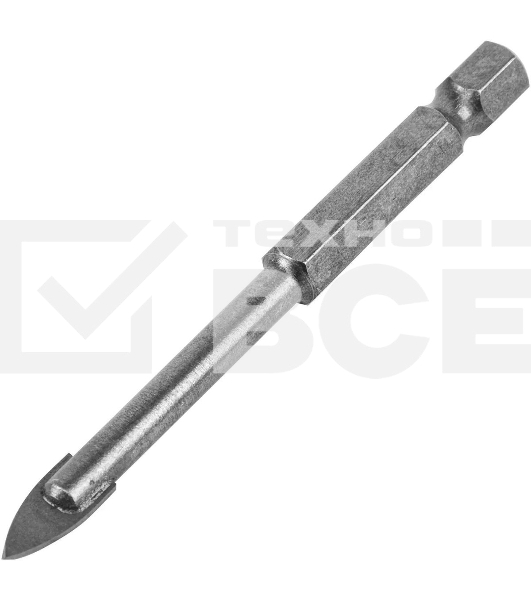 Сверло по керамической плитке и стеклу Matrix, 6 мм, 6-гр хвостовик