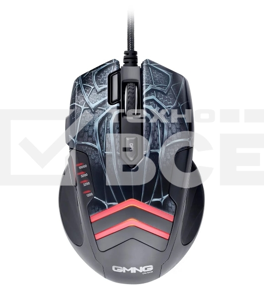 Мышь проводная GMNG XM007 черный/красный, 10000 dpi, USB, кнопки - 7