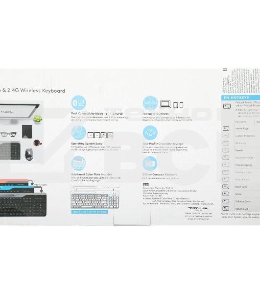 Клавиатура беспроводная A4Tech Fstyler FBK25, USB, Bluetooth/Радиоканал, черный/серый