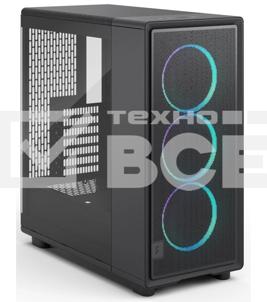 Корпус Fractal Design Epoch Black TG RGB Light Tint, Midi-Tower, чёрный, 3 x 120 мм