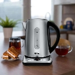 Чайник электрический Kitfort КТ-661 1.7л. 2200Вт черный/серебристый (корпус: металл), фото2