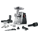 Мясорубка электрическая Bosch Series 8 MFWS835M черный, 2500 Вт, 4.5 кг/мин, реверс, защита от перегрузки, металлический лоток, насадки - 6, фото 1