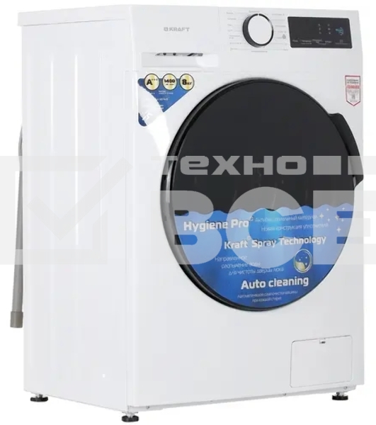 Стиральная машина Kraft KF-HD8142WE белая, загрузка фронтальная 8кг, 1400 об/мин., класс: A+++