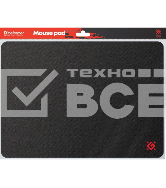 Коврик для мышки Defender S 250x350x3 мм, ткань+резина черный