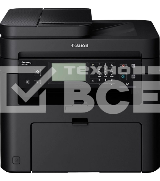МФУ лазерный Canon i-Sensys MF237W (1418C105/1418C121/1418C122/1418C169/1418C161/1418C113/1418С030), A4, ч/б, печ. до 23 стр/мин., 1200 x 1200 dpi (печать) 600x600dpi (скан.), USB, RJ-45, Wi-Fi