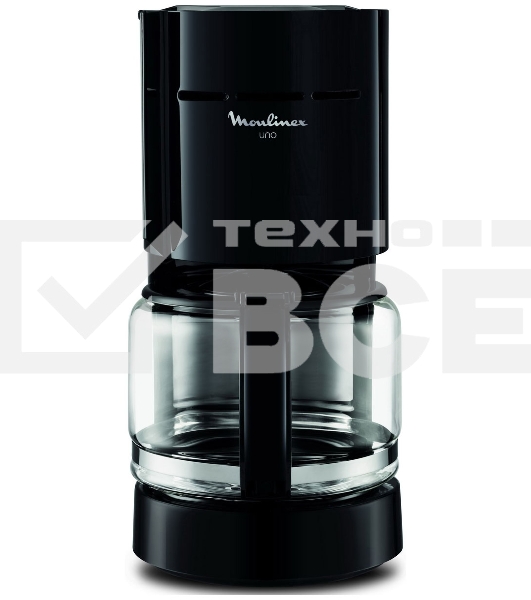 Кофеварка капельная Moulinex FG121811 чёрный, молотый, 1.1 л, 800 Вт.