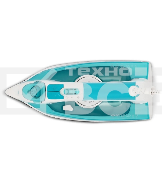 Утюг Vitek VT-8355 (MC) белый/бирюзовый 1. Максимальная мощность 2600 Вт  2. Керамическая подошва  3. Емкость для воды 400 мл
