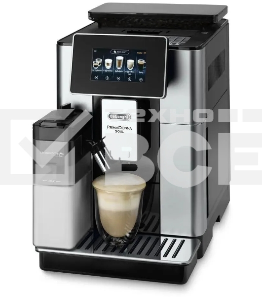 Кофемашина автоматическая DeLonghi ECAM610.55.SB черный/серебристый, исп. кофе - молотый/зерновой, 2.2 л, 1450 Вт, 19 Бар