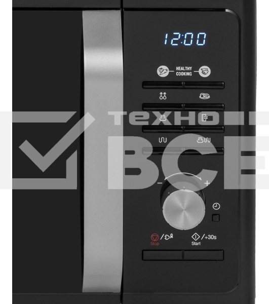 Микроволновая печь Samsung MG23F301TAK/OL чёрный, 23 л, 800 Вт, переключатели - кнопки/ поворотный механизм