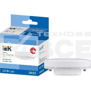 Лампа светодиодная T75 таблетка 15Вт 230В 6500К GX53 IEK LLE-T80-15-230-65-GX53