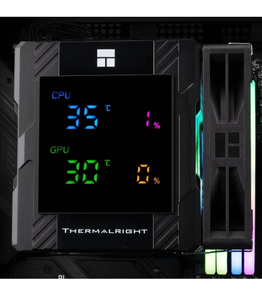 Устройство охлаждения(кулер) Thermalright Peerless Assassin 120 Digital ARGb Soc-AM5/AM4/1200/1700/1851 черный 4-pin 25.6dB Al+Cu LCD Ret (PA120-DIGITAL-BL-ARGb)