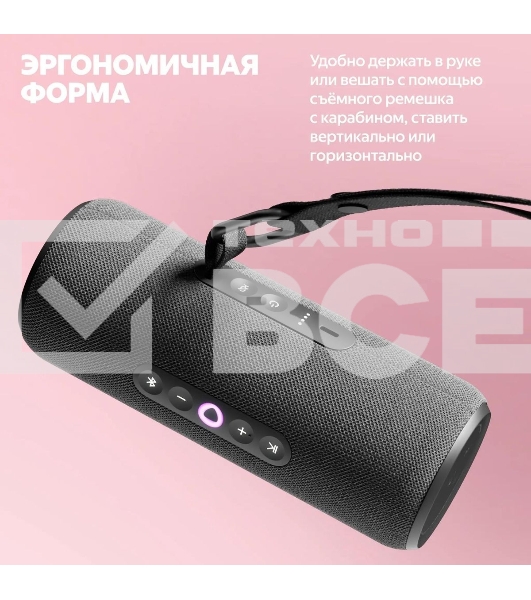 Умная колонка Yandex Стрит Алиса черный 30W 2.0 BT/Wi-Fi 10м 3300mAh (YNDX-00030BLK)