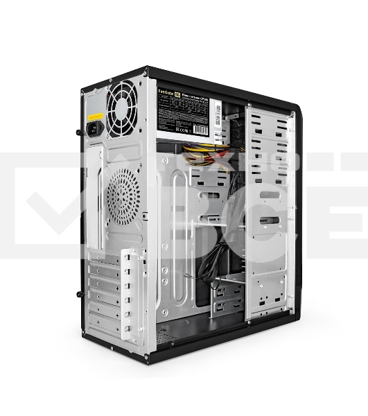 Компьютерный корпус Miditower ExeGate CP-601-UNS400 (ATX, БП UNS400 с вент. 12см, 2*USB, аудио, черный)