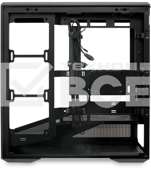 Компьютерный корпус без блока питания HSPD F711-TGbK, Panoramic Full Tower, Black, TG, 0.7 SPCC, no fans ATX, mATX, mITX 190/420/280мм 2x2.5', 2x3.5', 7xPCI 1xUSB-A 3.0, 1xUSB-C 445x235x475мм