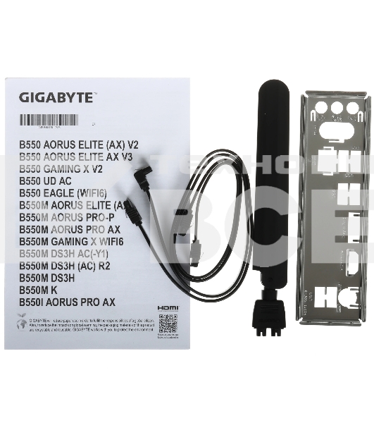 Материнская плата Gigabyte B550M DS3H AC R2, AM4, AMD B550, 4xDDR4, 4xSATA, 2xM.2, 1xPCIe 4.0 x16, 1xPCIe 3.0 x4, 1xPCIe 3.0 x1, 1xDP, 1xHDMI, 1x1Gb LAN, Wi-Fi, Bluetooth 5.0, 4xUSB-A 5Gbps, 2xUSB-A 2.0, 3x3.5 мм, 7.1, mATX
