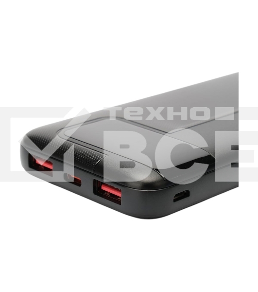 Портативный аккумулятор Gembird GPB-10Q, 10000мА·ч, QC/PD, дисплей, черный