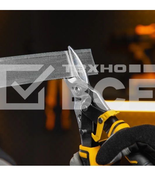 Ножницы по металлу Denzel, 270мм, прямой рез,сталь-CrMo, трехкомп.рук-ки