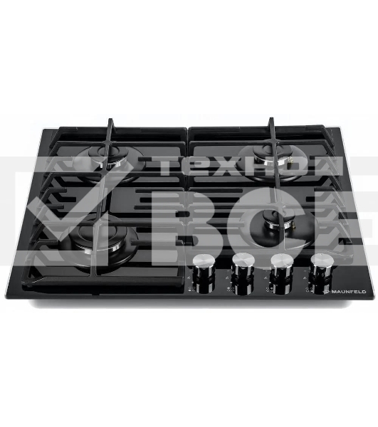 Газовая варочная панель Maunfeld EGHG.64.6CB/G, 4 конфорки, закаленное стекло, черный