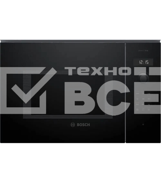 Микроволновая печь встраиваемая Bosch BEL454MB1F 6 Series, 900Вт,LED-display,AutoPilot 8, 25 л, гриль, черный, 382x594x388 мм