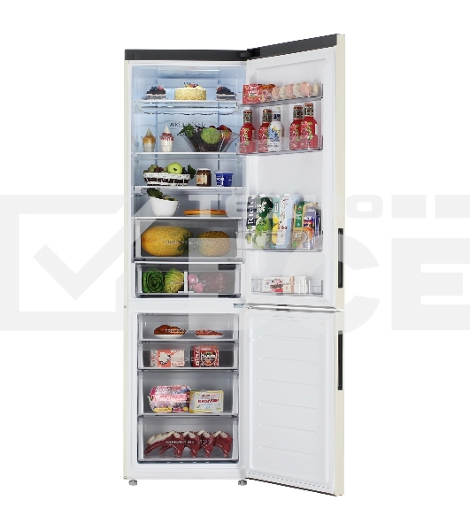 Холодильник Haier C4F640CCGU1 бежевый двухкамерный 285/115л морозилка снизу, No Frost