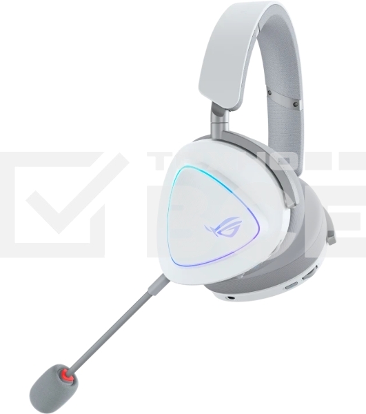 Гарнитура ASUS ROG Delta II белый, беспроводная + проводная, радиоканал, до 140 ч, подсветка, совместимость с PS5, Xbox