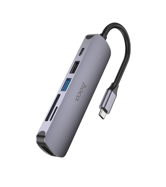 Док-станция Hoco HB28, USB Type-C, USB 3.0/PD100W/SD/TF/USB 2.0/HDMI, USB Type-C