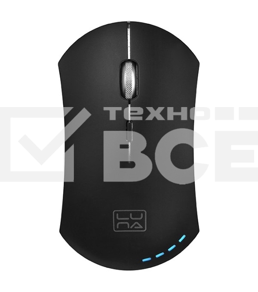 Мышь беспроводная Qumo Office Luna M74 черный, 1600 dpi, радиоканал, USB, кнопки - 6