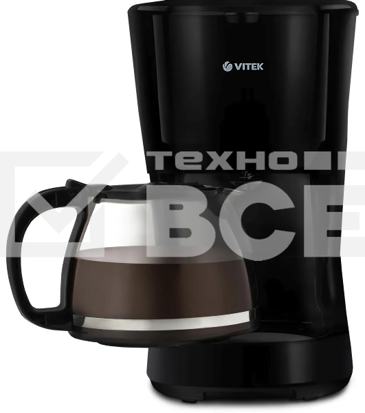 Кофеварка капельная Vitek VT-1528 BK черный, исп. кофе - молотый, 1.25 л, 750 Вт