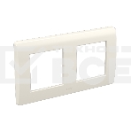 Рамка двухместная DKC Brava 75012W 2+2 модуля, белая, фото 1