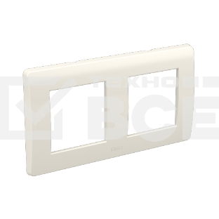Рамка двухместная DKC Brava 75012W 2+2 модуля, белая