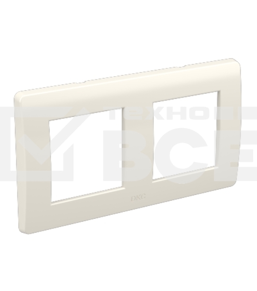 Рамка двухместная DKC Brava 75012W 2+2 модуля, белая