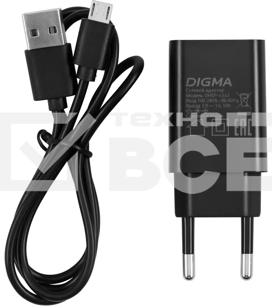 Сплиттер аудио-видео Digma DHSP-v2x2 HDMI (f)/2хHDMI (f) черный