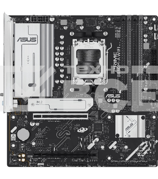 Материнская плата ASUS PRIME B850M-A WIFI, AM5, AMD B850, 4xDDR5, 4xSATA, 3xM.2, 1xPCIe 5.0 x16, 1xPCIe 4.0 x16, 1xHDMI, 2xDP, 1x2.5Gb LAN, Wi-Fi 6E, Bluetooth 5.3, 2xUSB-A 10Gbps, 2xUSB-A 5Gbps, 4xUSB-A 2.0, 3x3.5 мм, 7.1, mATX