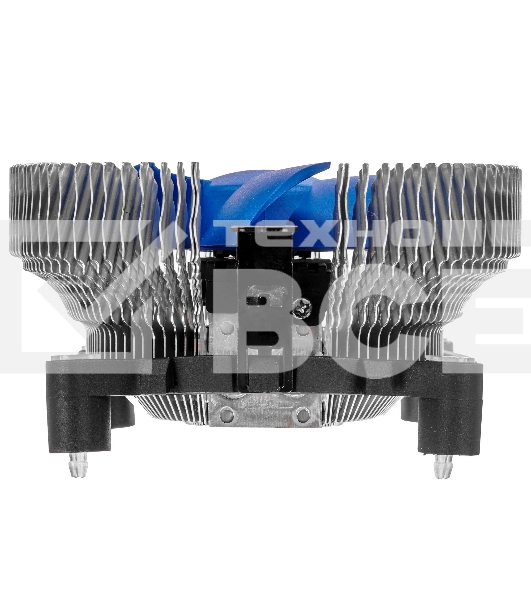 Кулер для процессора Crown CM-90 v2 серебристый/синий, 90 мм, алюминий, 2000 об/мин, 20 дБ, 3 pin, 95 Вт, 57 мм