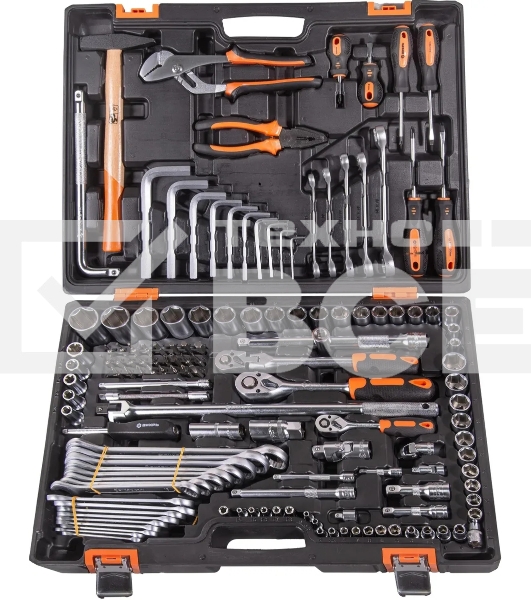 Набор инструментов ВИХРЬ 1/2, 1/4, CrV, в кейсе 142 предмета 73/6/7/13