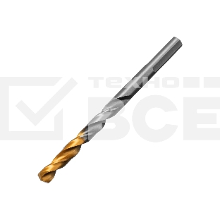 Сверло спиральное по металлу Denzel 6 x 93мм, Р6М5, Golden Tip