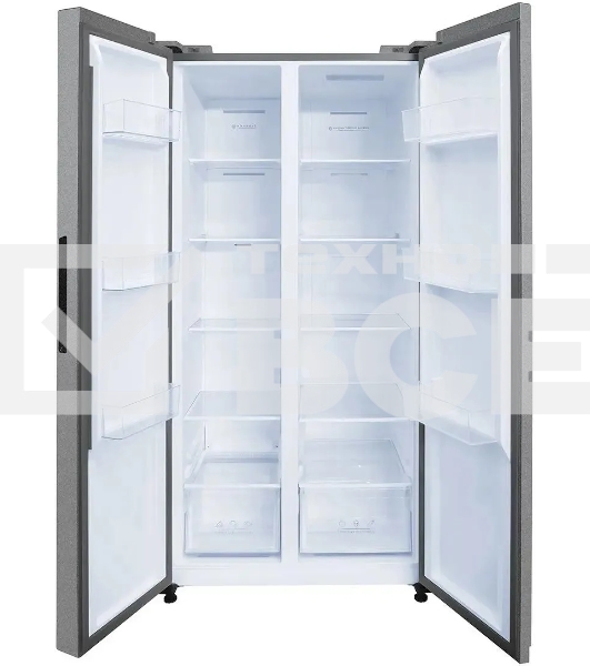 Холодильник Centek CT-1757 NF нержавеющая сталь двухкамерный 271/189л морозилка сбоку, No Frost, Side by Side