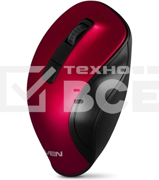 Мышь беспроводная SVEN RX-525SW красная (бесшумн. кл., 5+1кл. 600-1400DPI, Soft-touch, блист.)