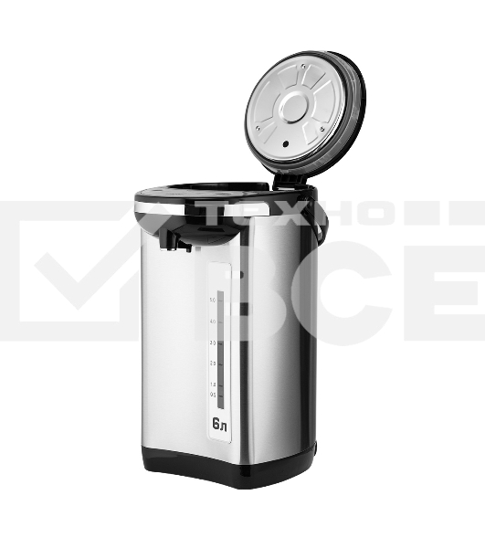 Термопот Centek CT-1084 сталь, 6.0 л, 750 Вт, 2 способа подачи воды, двойная защита от перегрева
