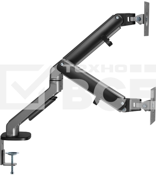 Кронштейн для мониторов Ultramounts UM735BL черный/серый 17'-27' макс.7кг крепление к столешнице поворот и наклон